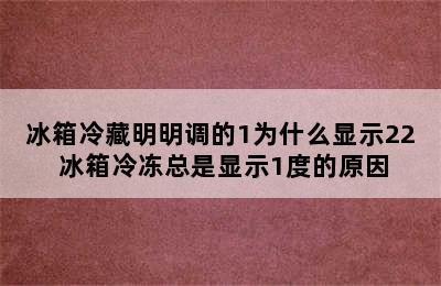 冰箱冷藏明明调的1为什么显示22 冰箱冷冻总是显示1度的原因